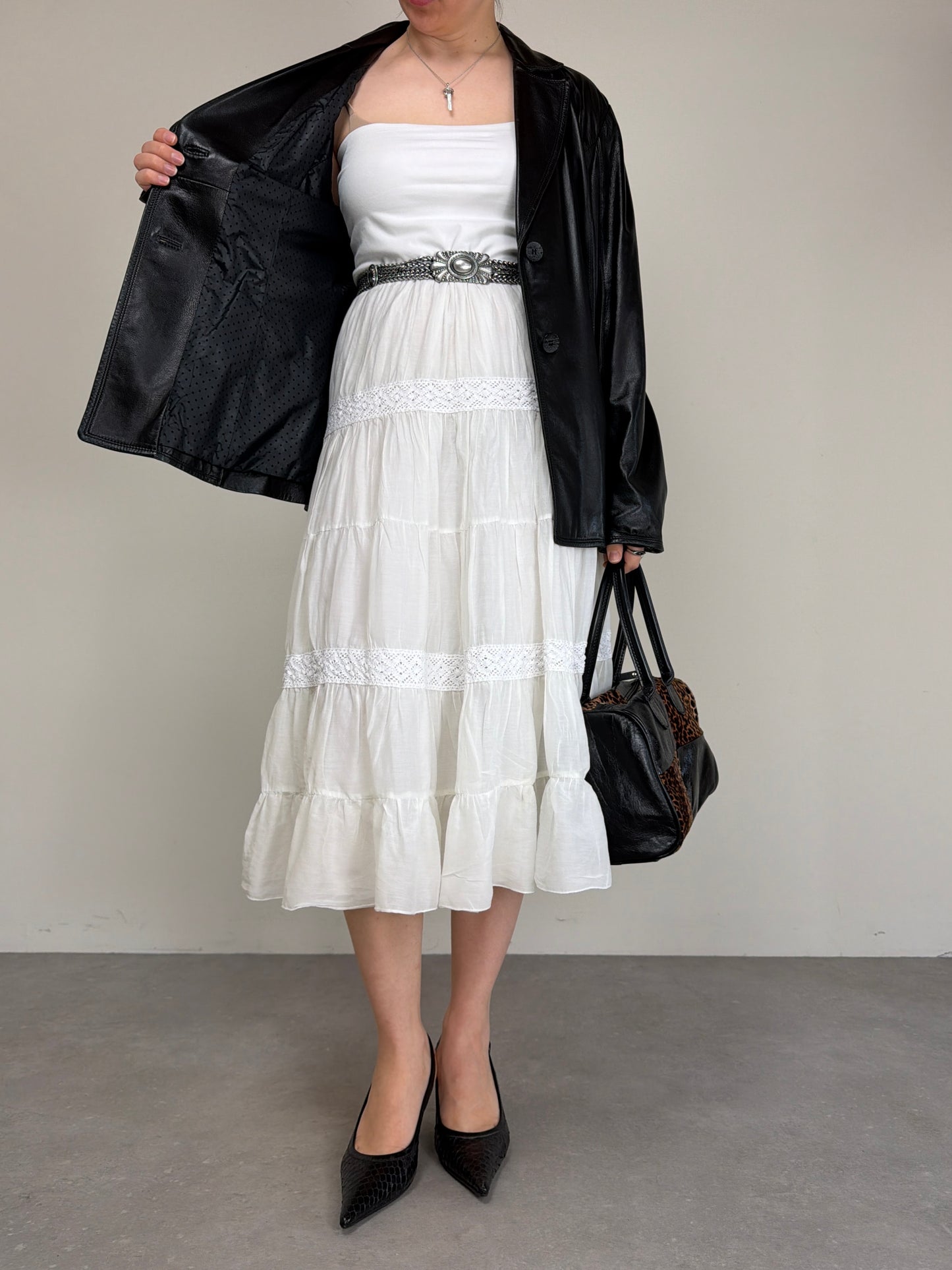 Blazer in vera pelle nera