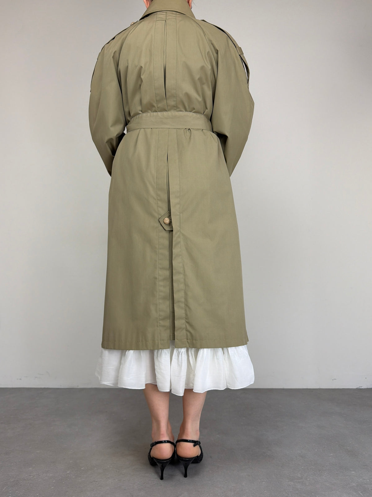 Trench vintage in misto cotone a doppiopetto