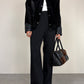 Bomber vintage in camoscio nero con inserti in pelle grigia
