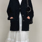 Giacca vintage in camoscio blu