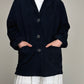 Giacca vintage in camoscio blu