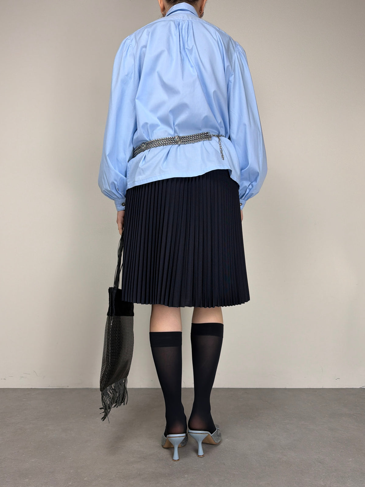 PRADA gonna plissettata color blu