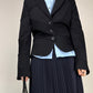Blazer vintage in lana gessata asimmetrico