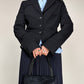 Blazer vintage in lana gessata asimmetrico