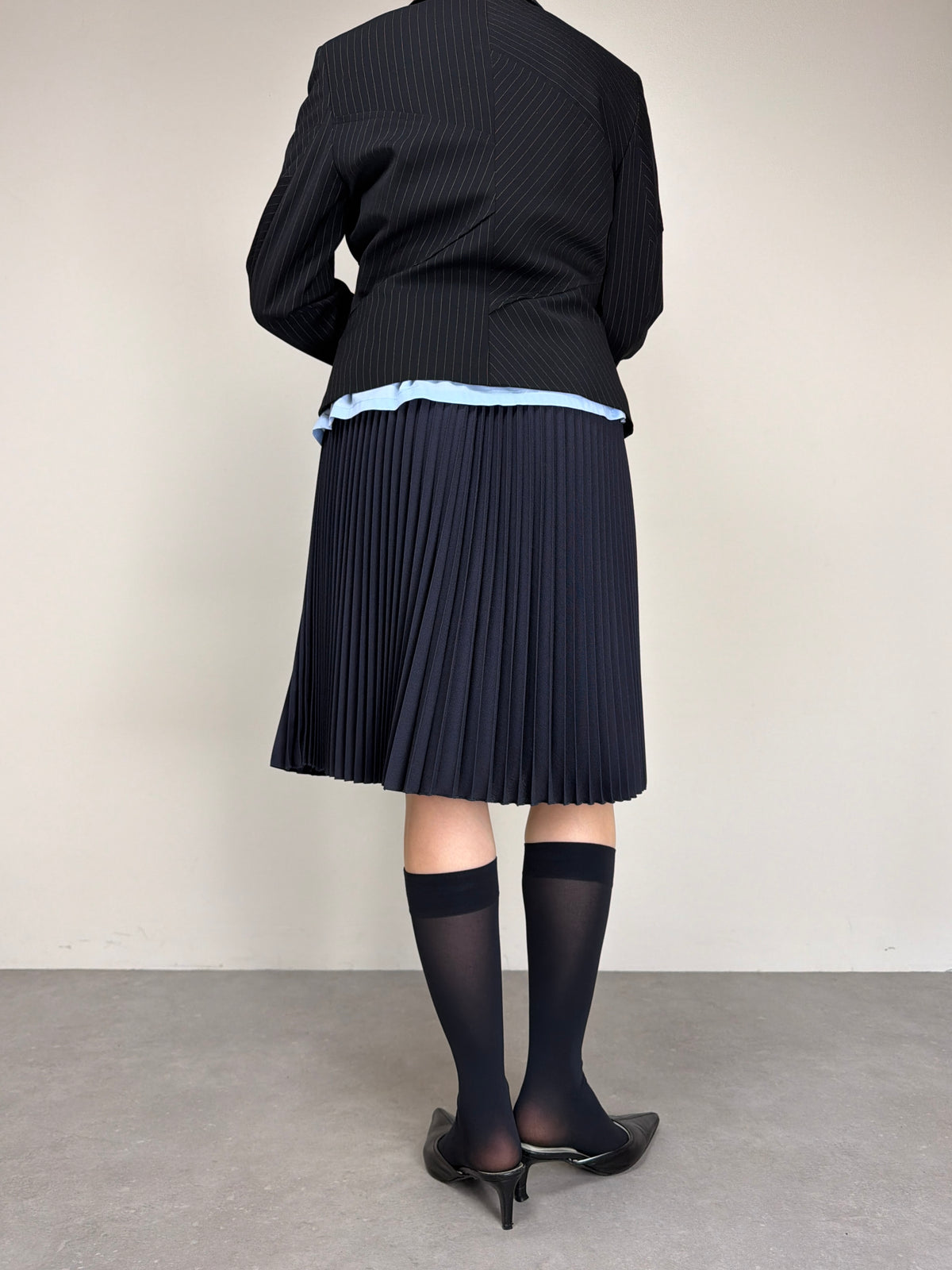 Blazer vintage in lana gessata asimmetrico