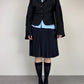 Blazer vintage in lana gessata asimmetrico