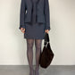 Completo vintage abito e blazer in misto lana