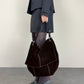 Maxi borsa in camoscio marrone