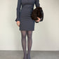 Completo vintage abito e blazer in misto lana