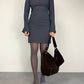 Completo vintage abito e blazer in misto lana