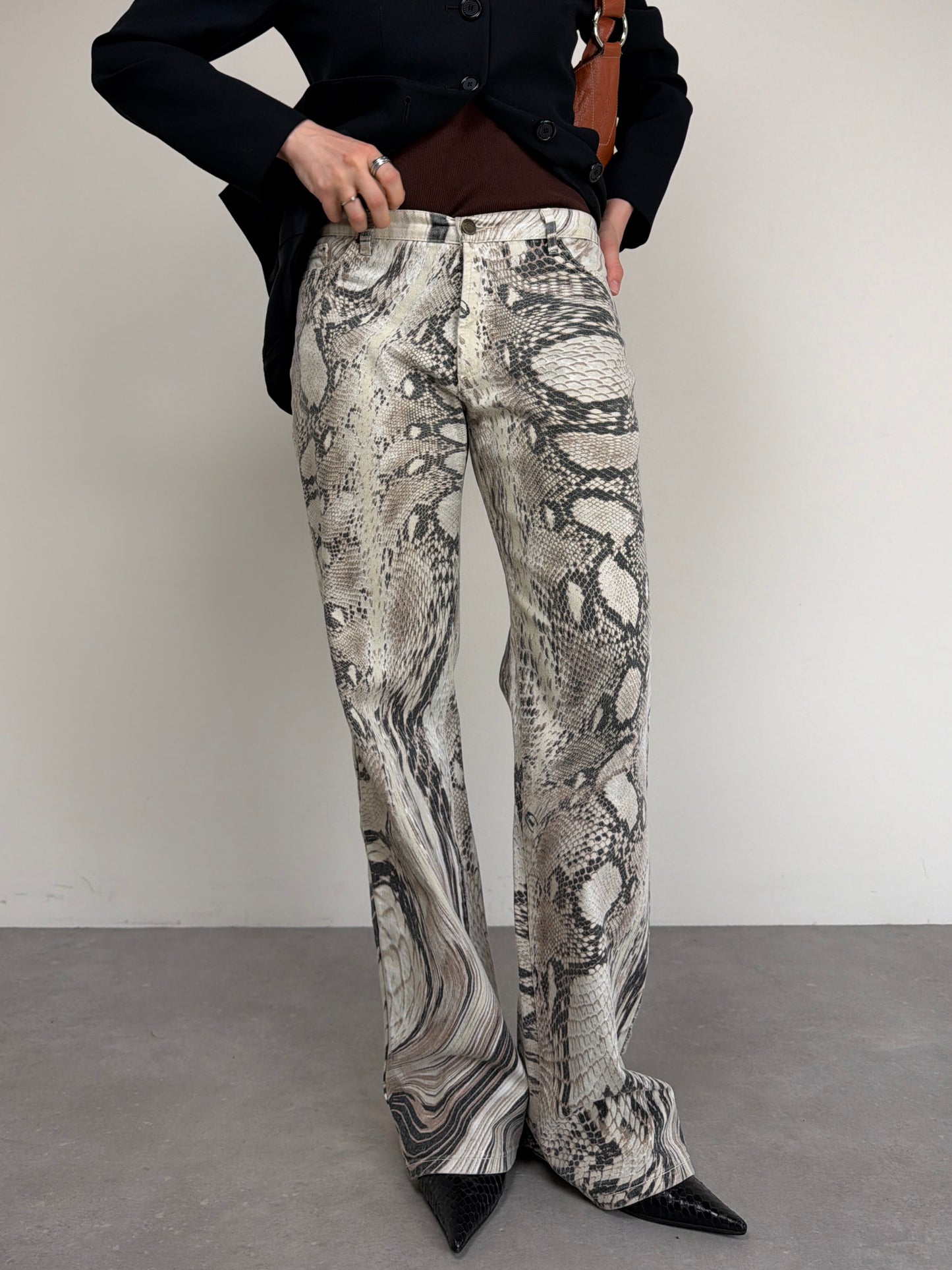 Just Cavalli pantaloni a fantasia pitonata astratta