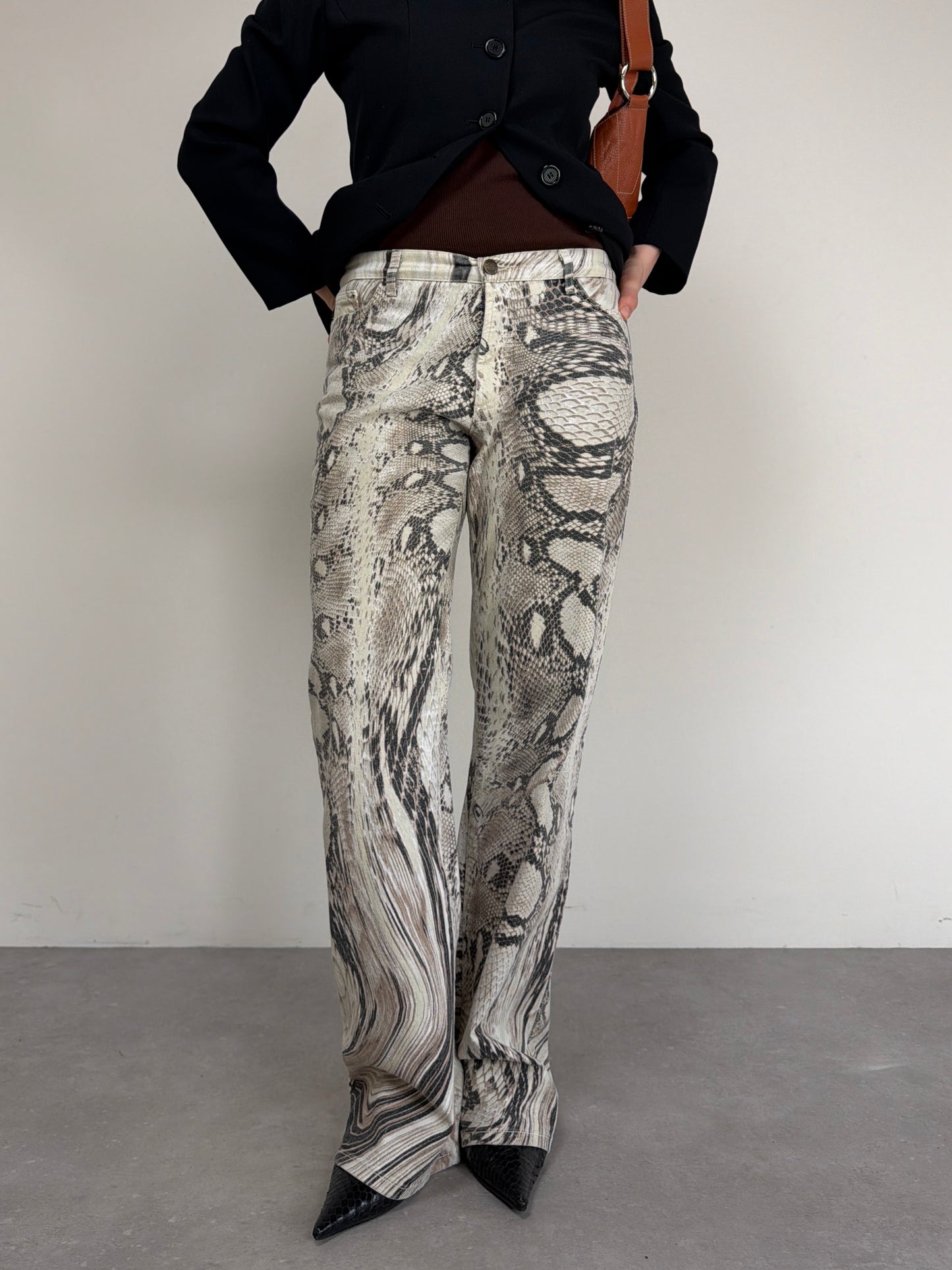 Just Cavalli pantaloni a fantasia pitonata astratta