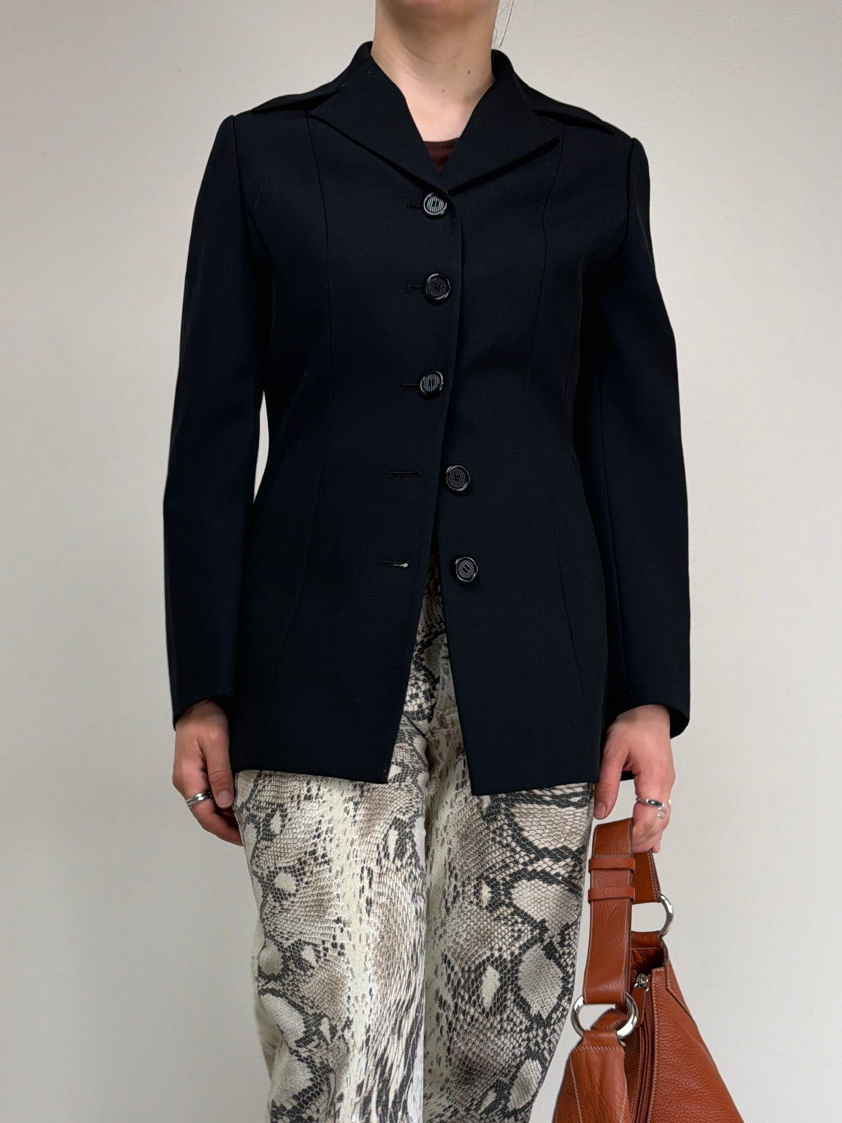 Blazer nero in lana
