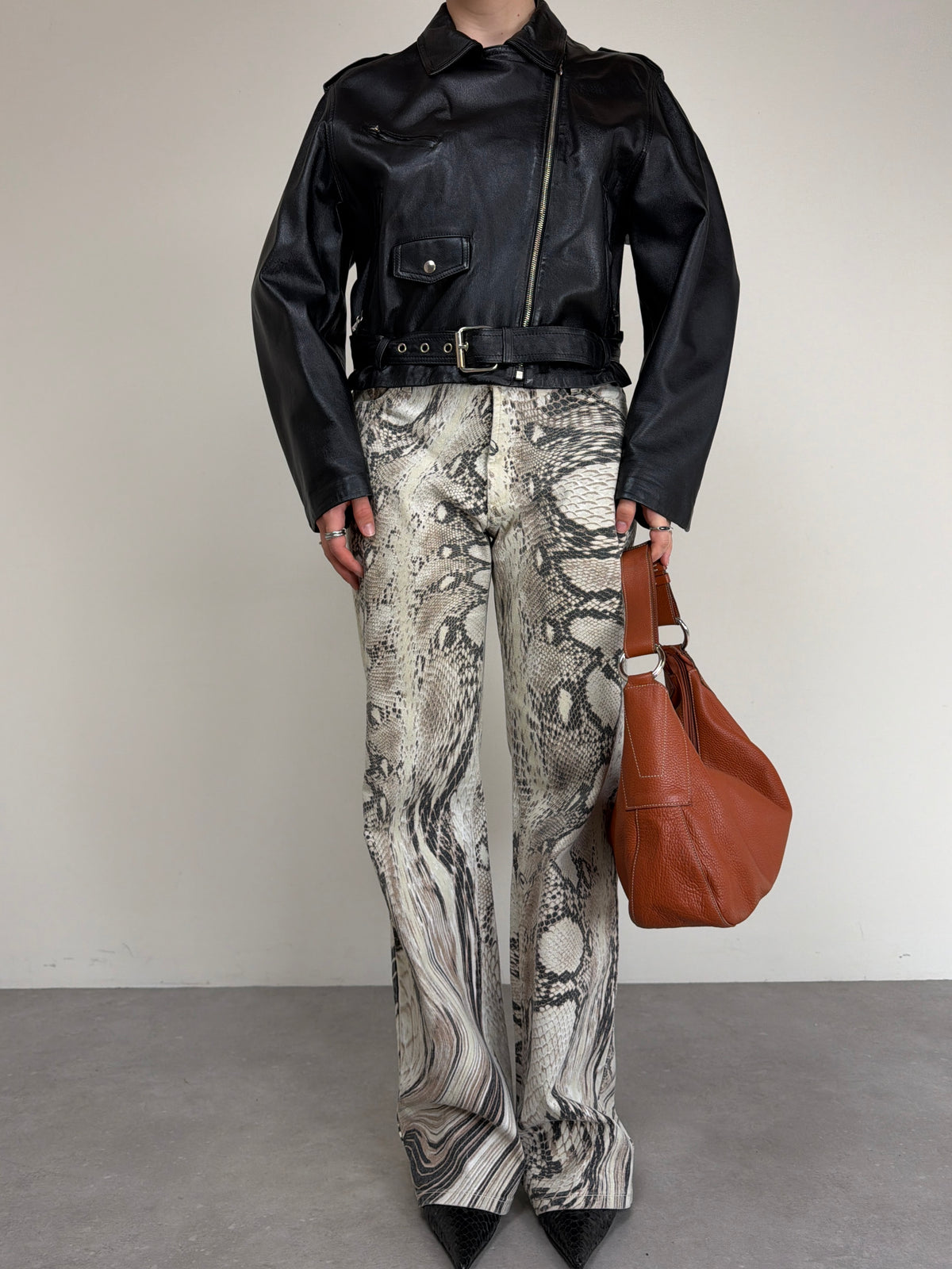 Chiodo in vera pelle nera