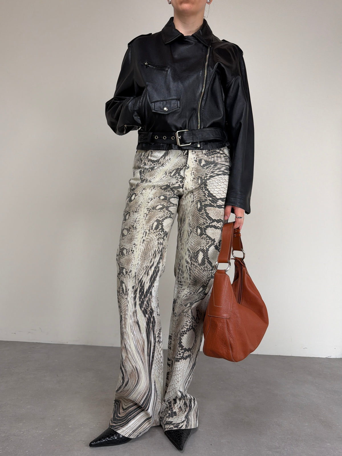 Chiodo in vera pelle nera