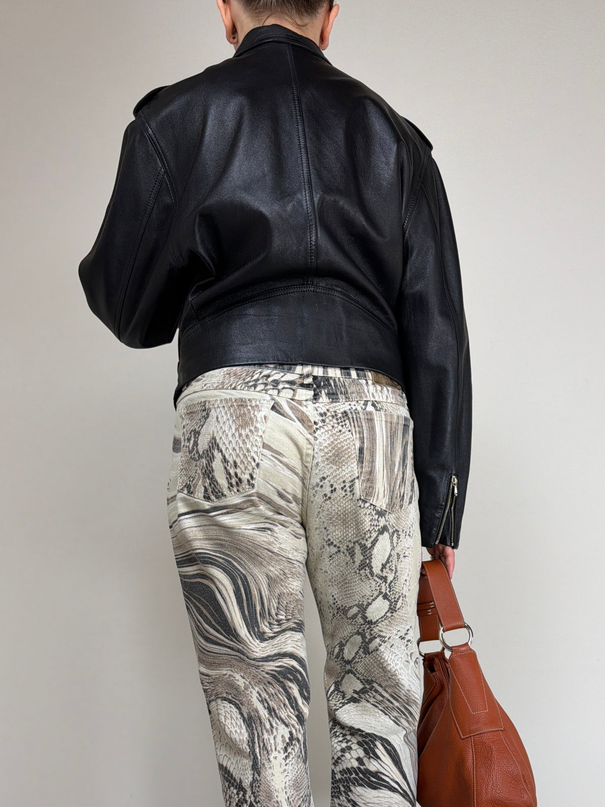Chiodo in vera pelle nera