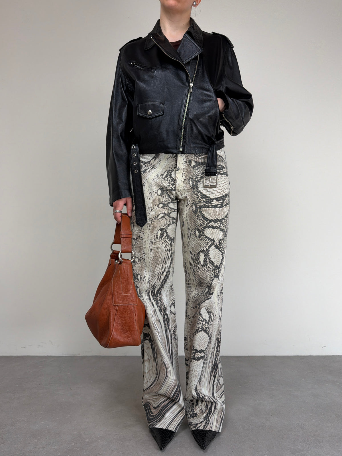 Chiodo in vera pelle nera