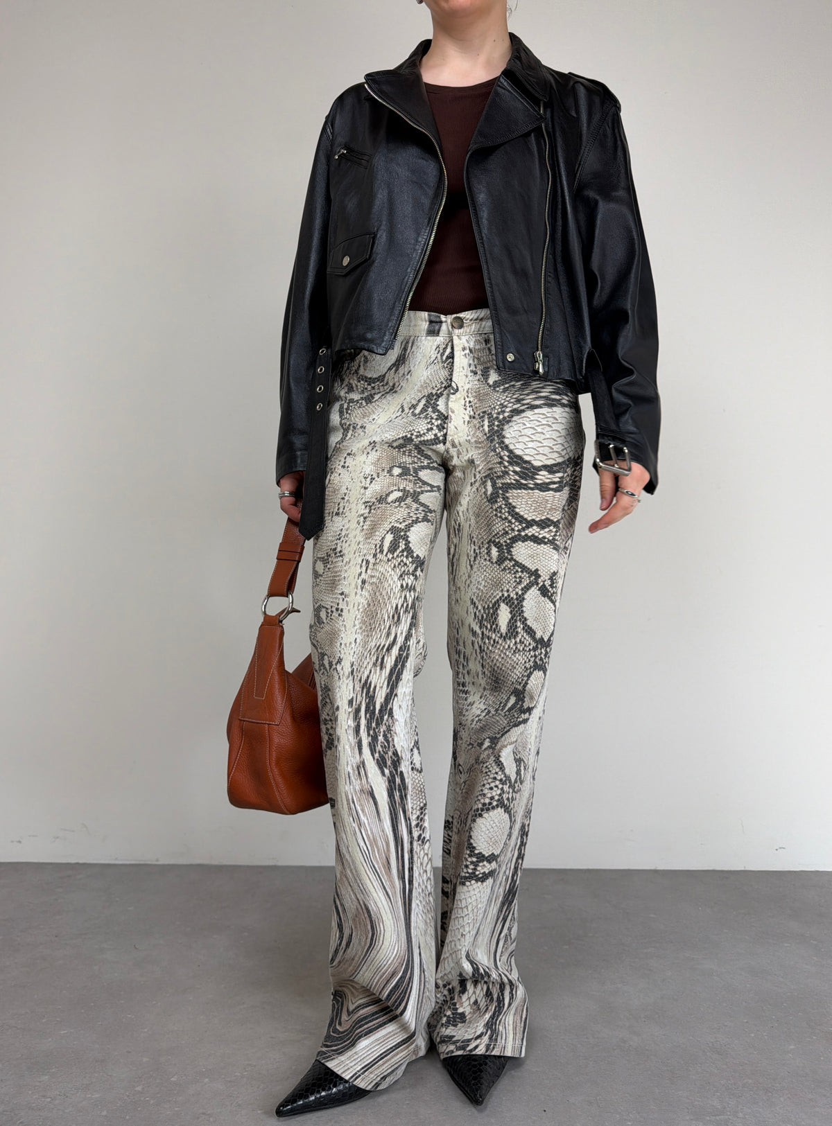 Chiodo in vera pelle nera