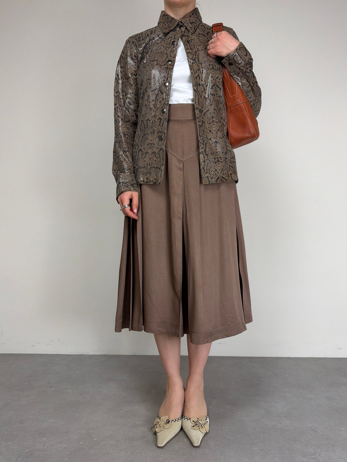 Gonna ampia vintage in cotone e viscosa
