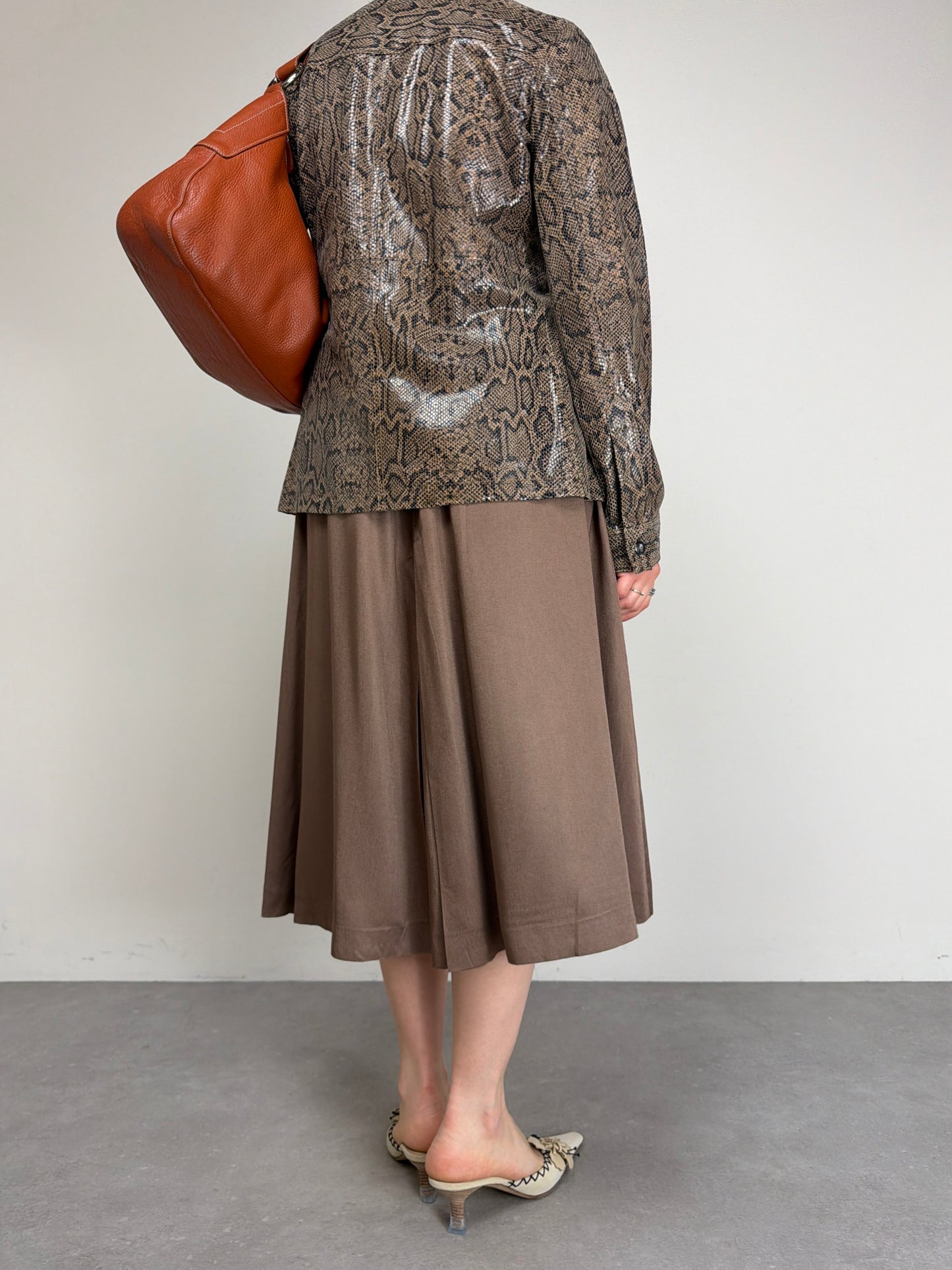 Gonna ampia vintage in cotone e viscosa