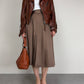Chiodo in vera pelle marrone cognac