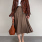 Chiodo in vera pelle marrone cognac