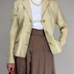 Blazer Made in Italy in vera pelle color burro