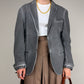 Blazer in cotone grigio effetto schiarito