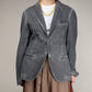Blazer in cotone grigio effetto schiarito