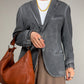 Blazer in cotone grigio effetto schiarito