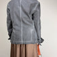 Blazer in cotone grigio effetto schiarito