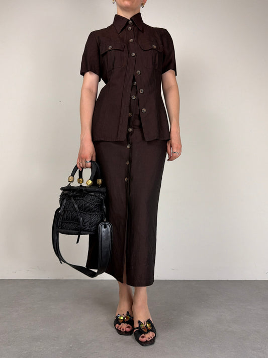 Completo vintage in viscosa e lino