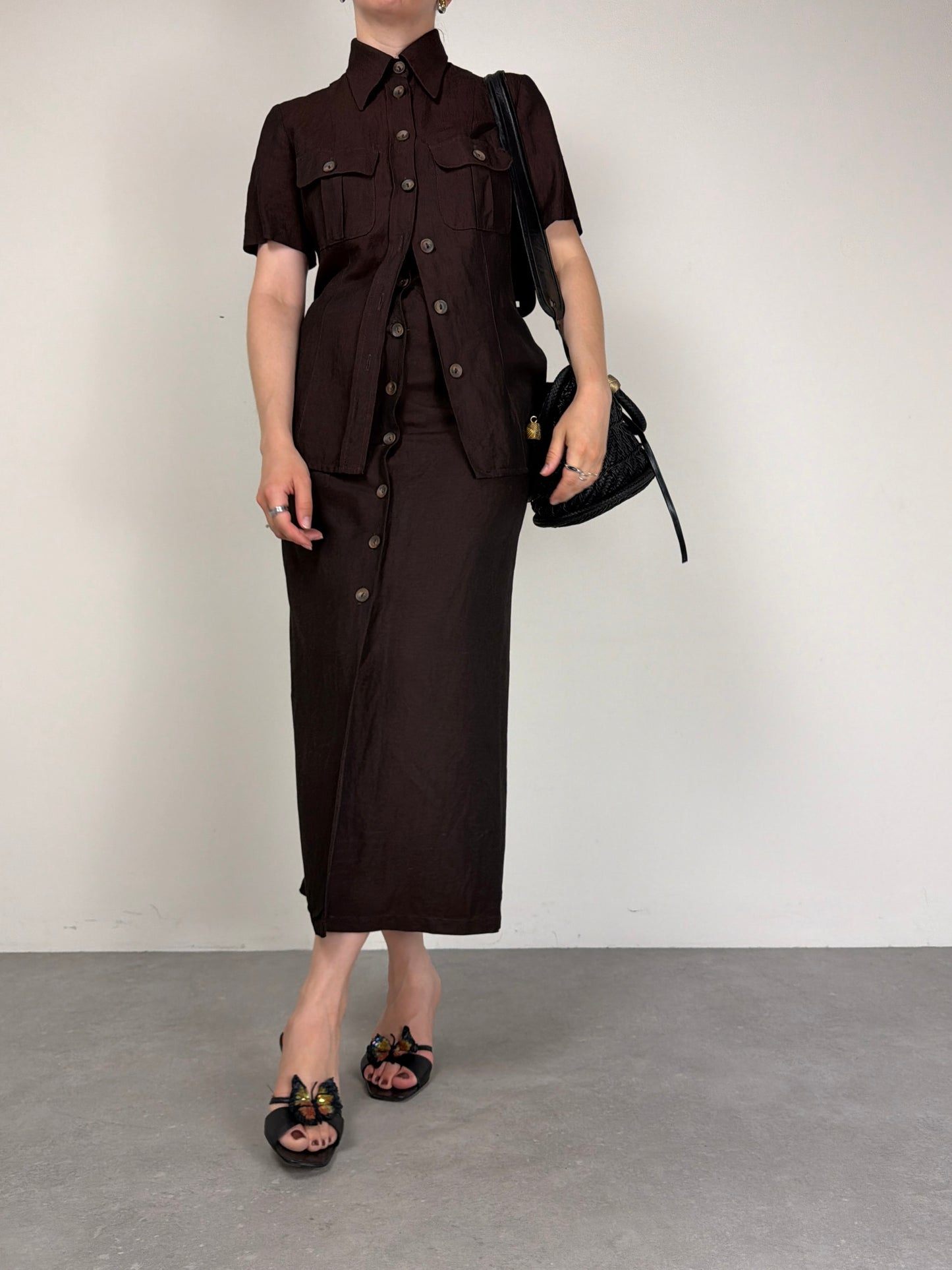 Completo vintage in viscosa e lino