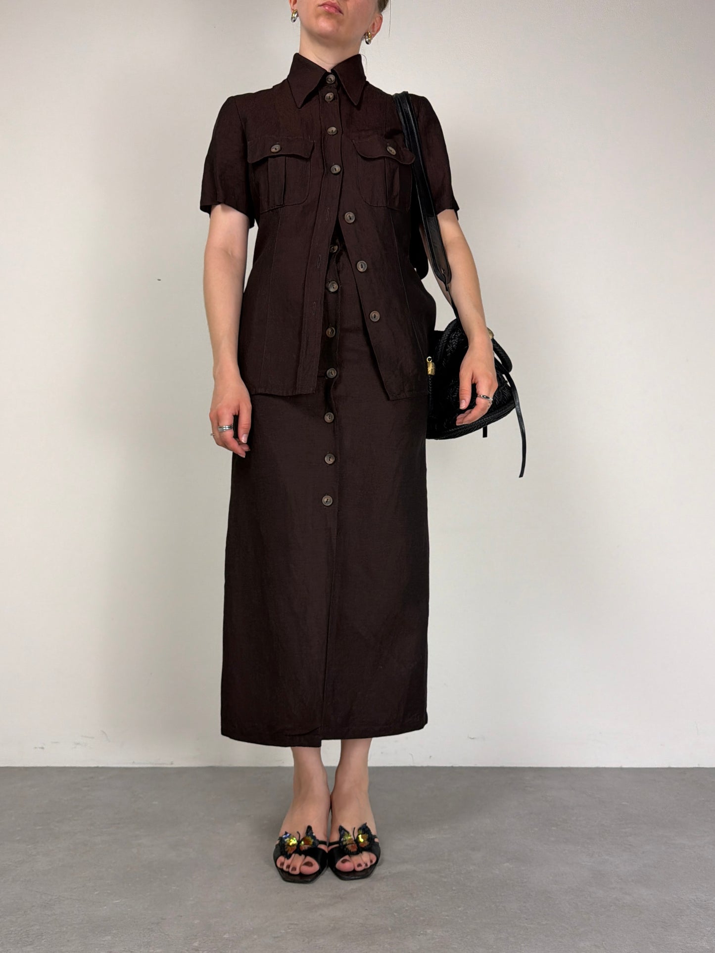 Completo vintage in viscosa e lino