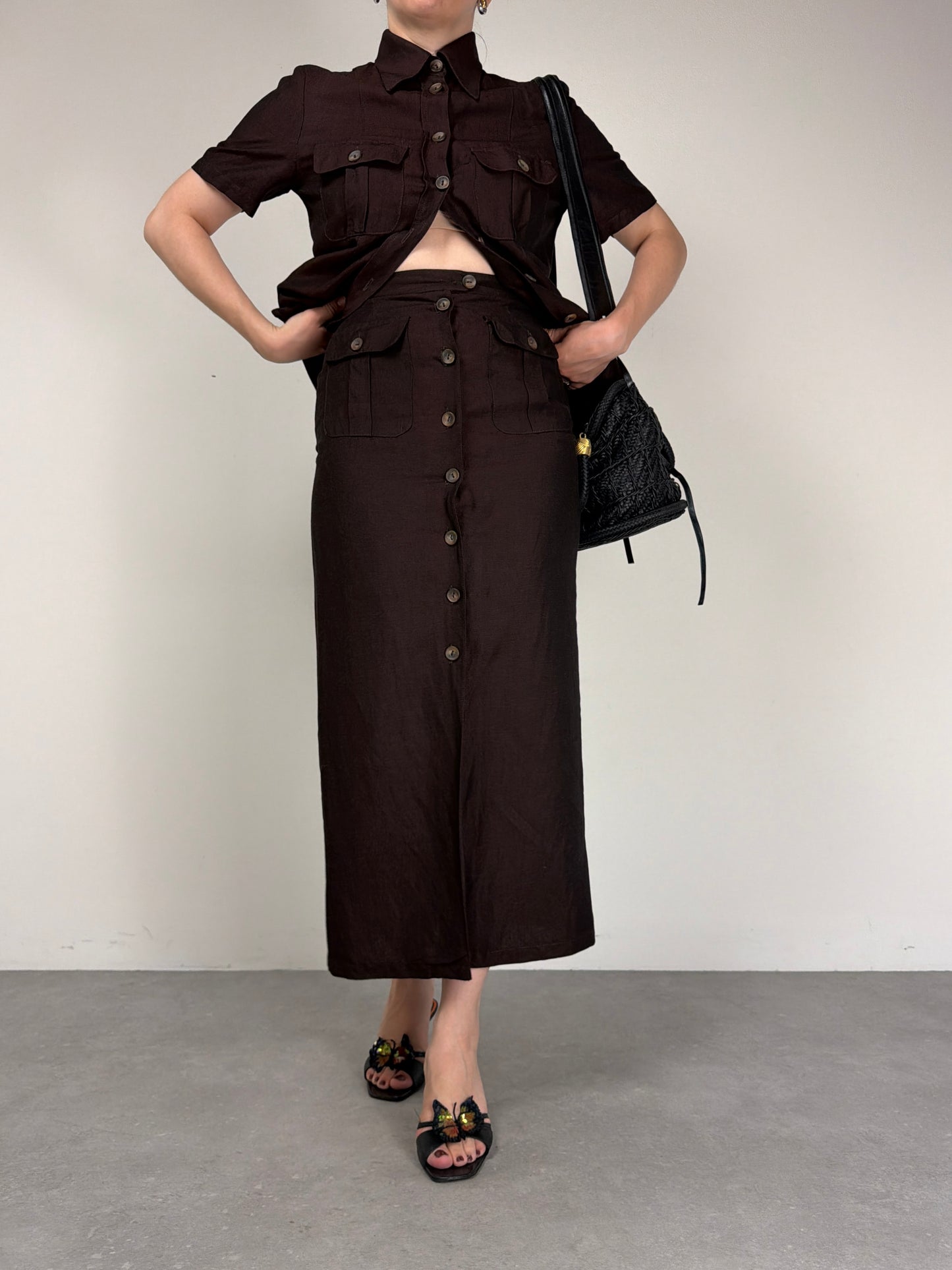 Completo vintage in viscosa e lino