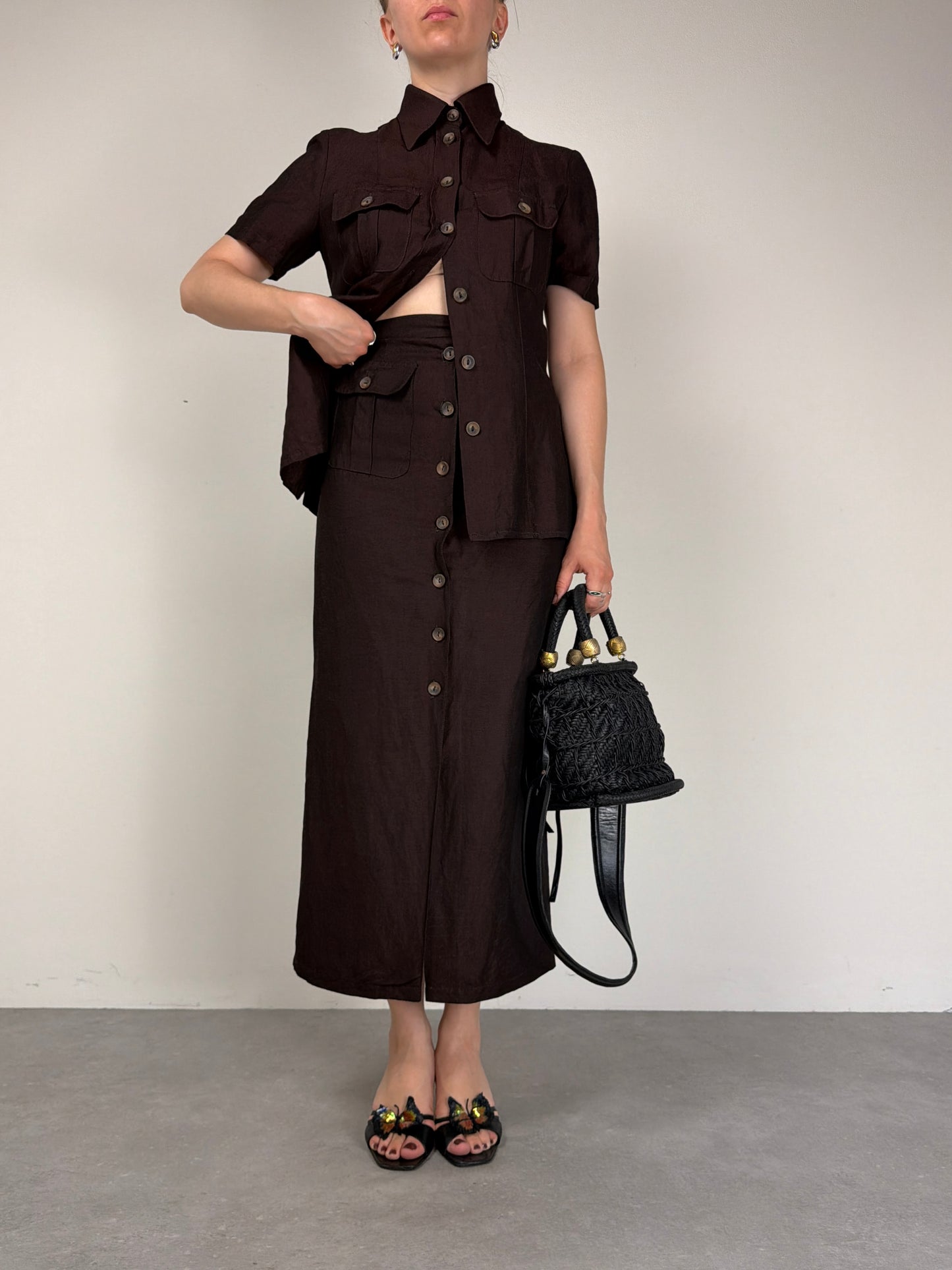 Completo vintage in viscosa e lino