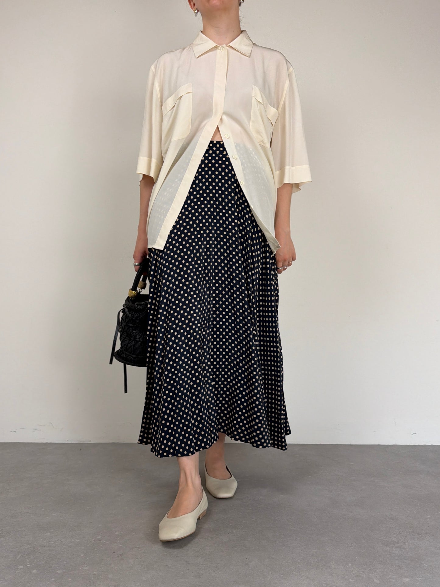 Camicetta vintage sartoriale in pura seta