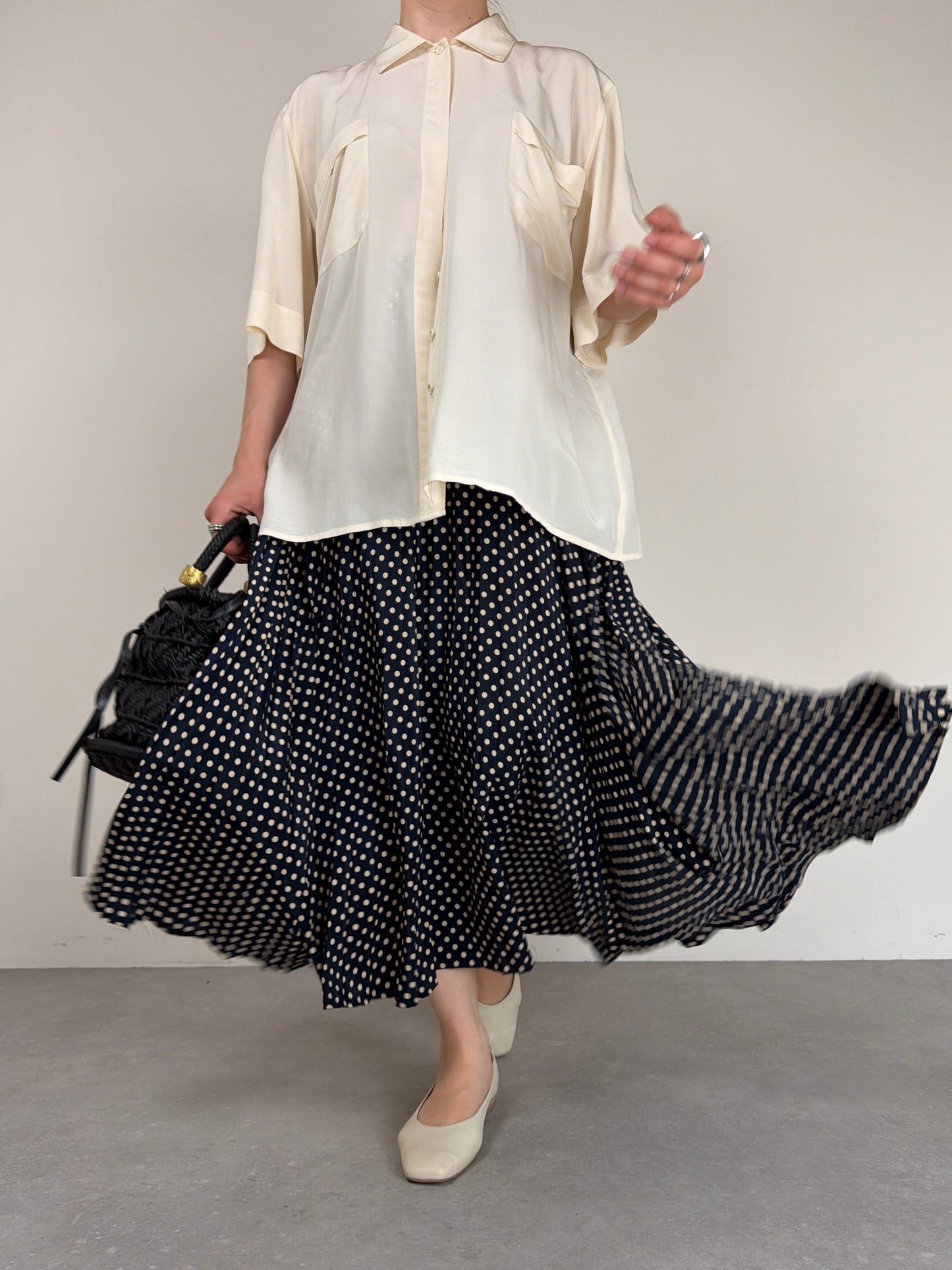 Camicetta vintage sartoriale in pura seta