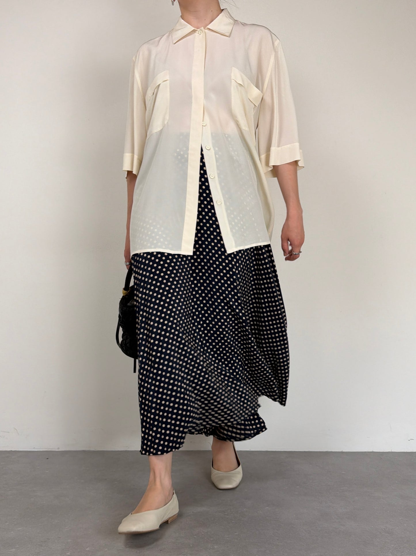 Camicetta vintage sartoriale in pura seta
