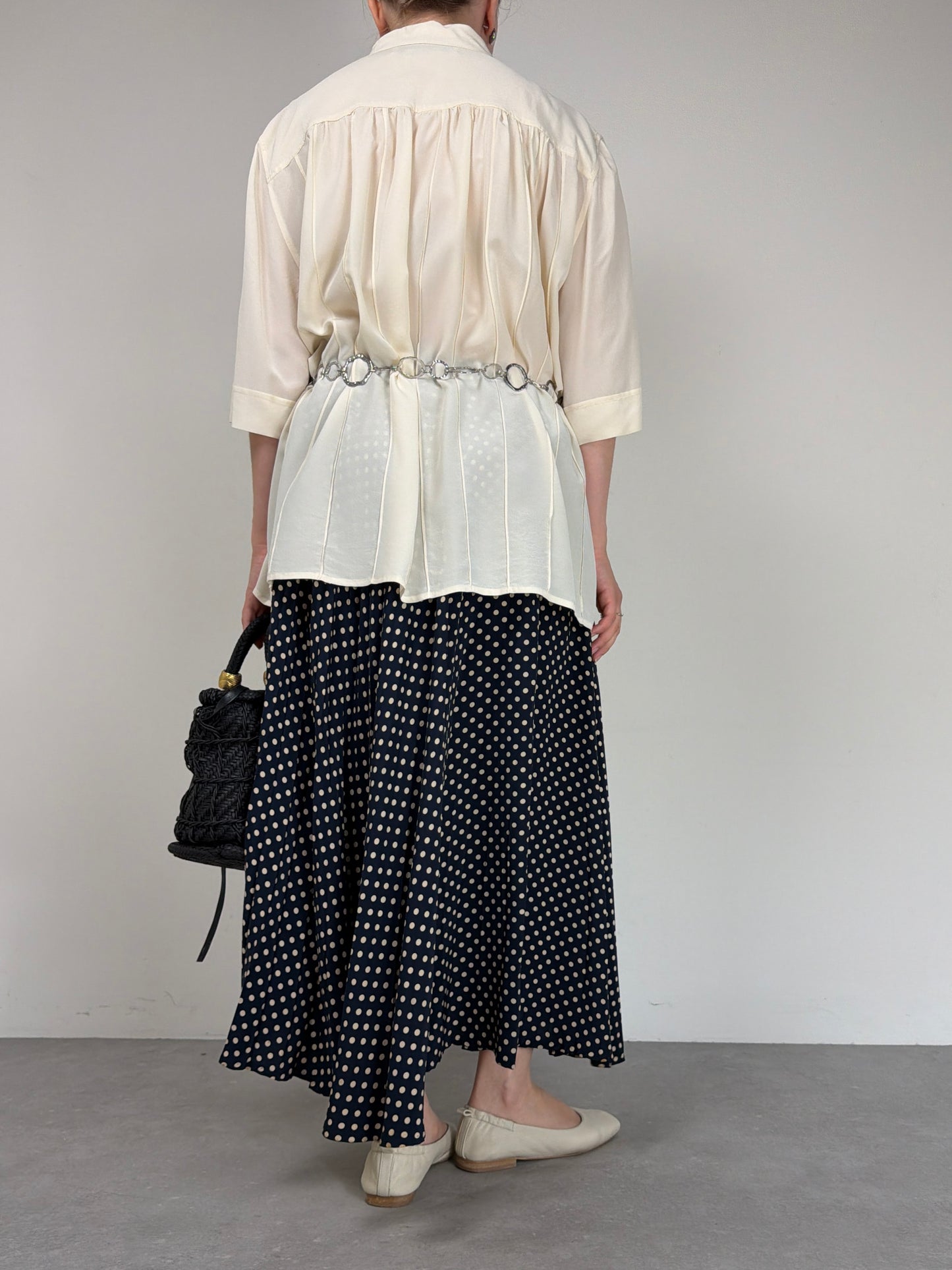 Camicetta vintage sartoriale in pura seta