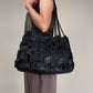 Tote Bag in pelle con lavorazione geometrica
