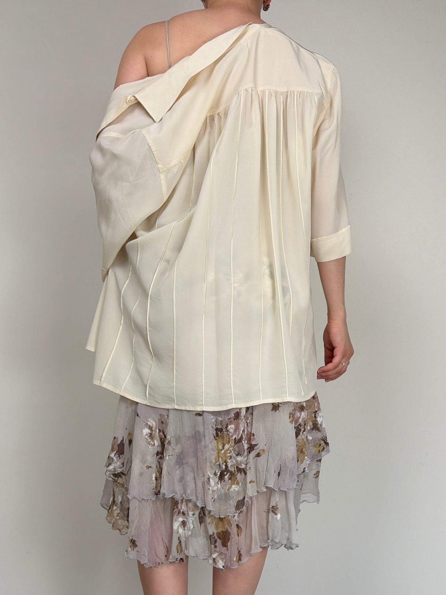 Camicetta vintage sartoriale in pura seta