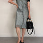 Slip dress a pois in seta