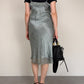 Slip dress a pois in seta