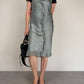Slip dress a pois in seta