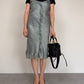 Slip dress a pois in seta