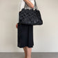 Tote Bag in pelle con lavorazione geometrica