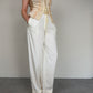 Pantalone vintage bianco latte in viscosa e seta