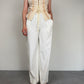 Pantalone vintage bianco latte in viscosa e seta