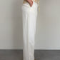 Pantalone vintage bianco latte in viscosa e seta